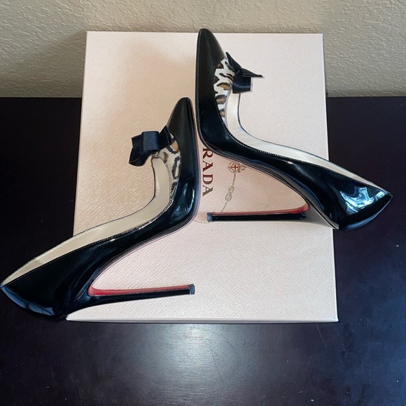 Christian Louboutin Lova 120 Leopard Bow Pigalle Pointy Pumps Size 37 So Kate - Picture 10 of 12